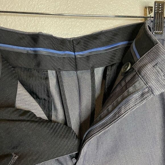 Van Heusen Studio Men Grey Slacks w/ Light White Stripes Size 36x30 - Picture 10 of 11